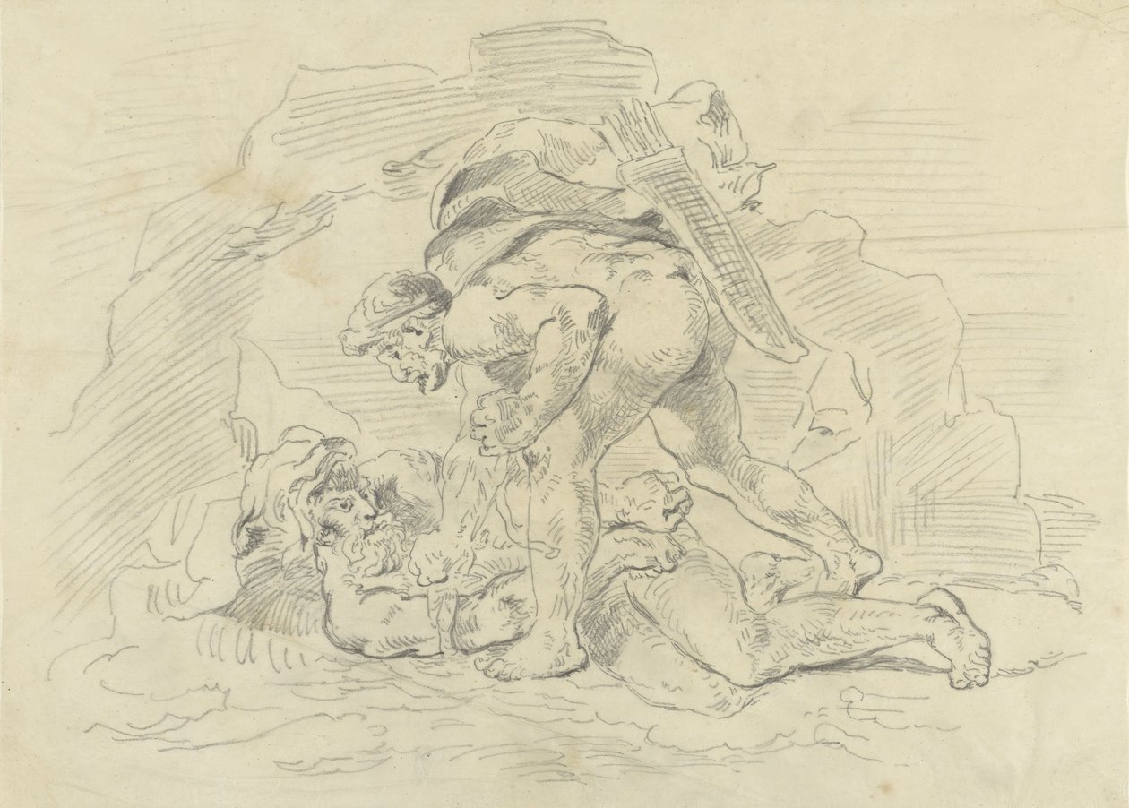 Herkules fengsler Nereus av Eugène Delacroix