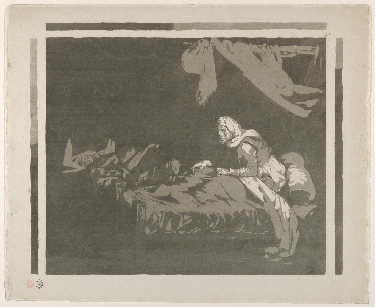 Interiør av et militærsykehus, 1828 eller tidligere., 1828 eller tidligere. av Eugène Delacroix