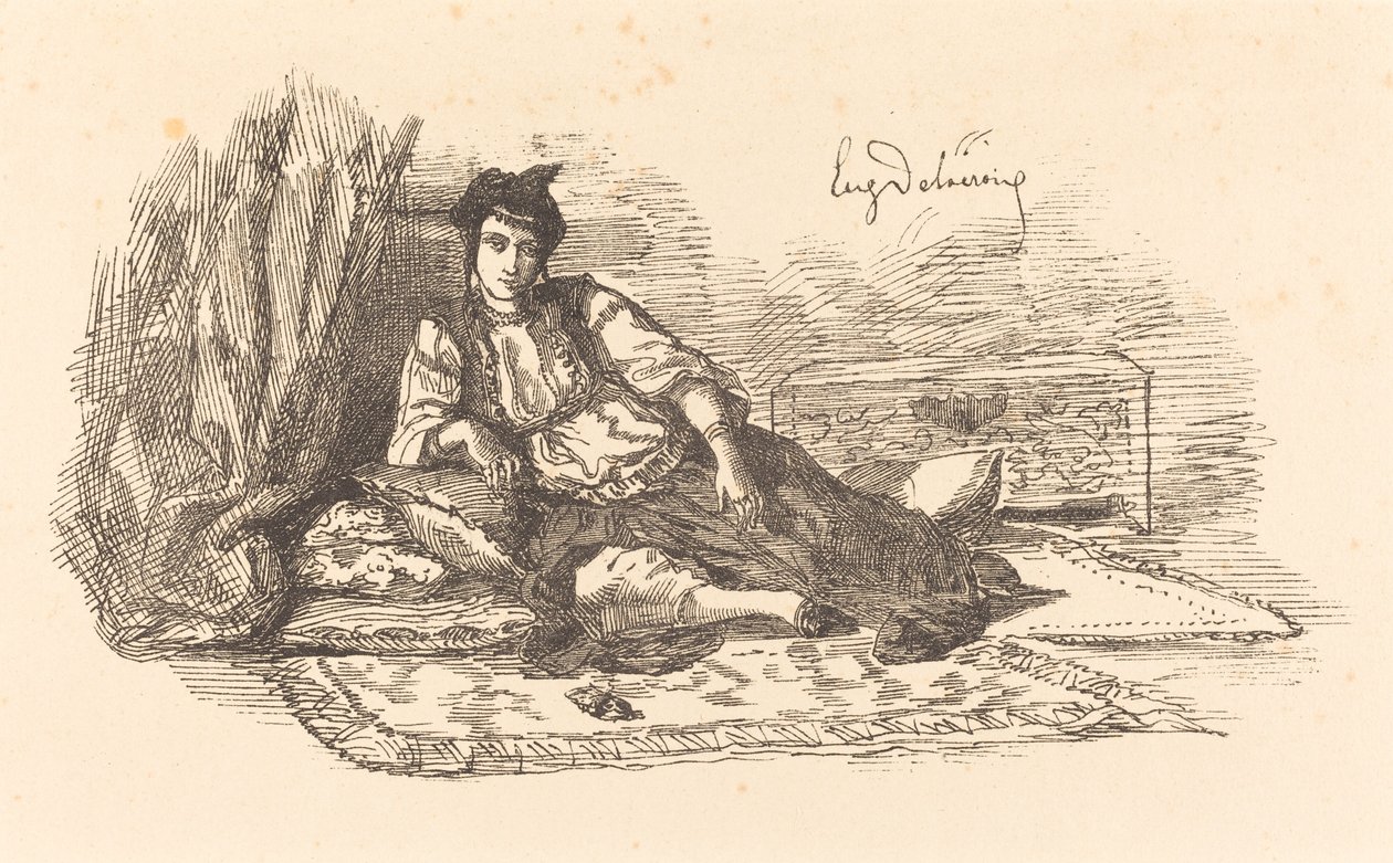 Jødisk kvinne fra Alger (jøde fra Alger og en gate i Alger) av Eugène Delacroix