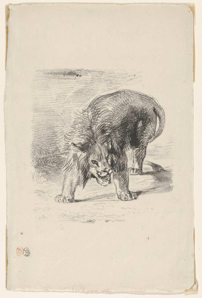 Løvestående, 1833., 1833. av Eugène Delacroix