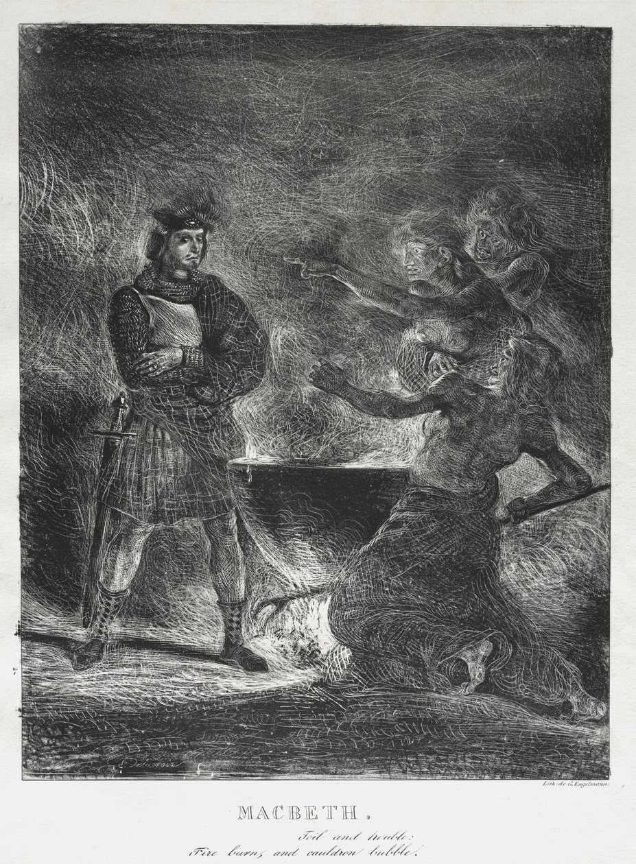 Macbeth konsulterer heksene av Eugène Delacroix