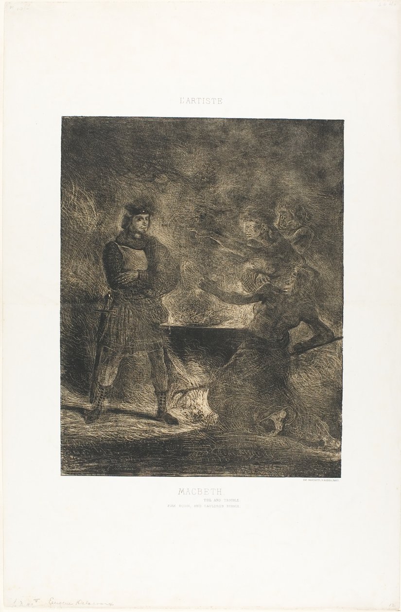 Macbeth og heksene av Eugène Delacroix