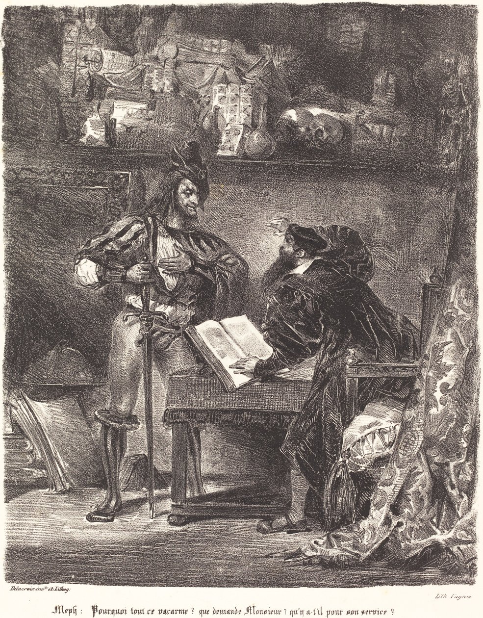 Mephisto vises for Faust av Eugène Delacroix