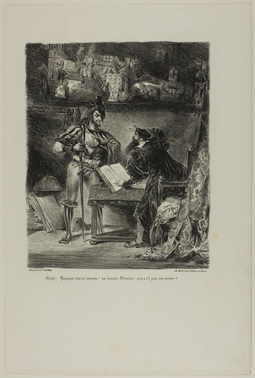Mephistopheles vises til Faust, fra Faust av Eugène Delacroix