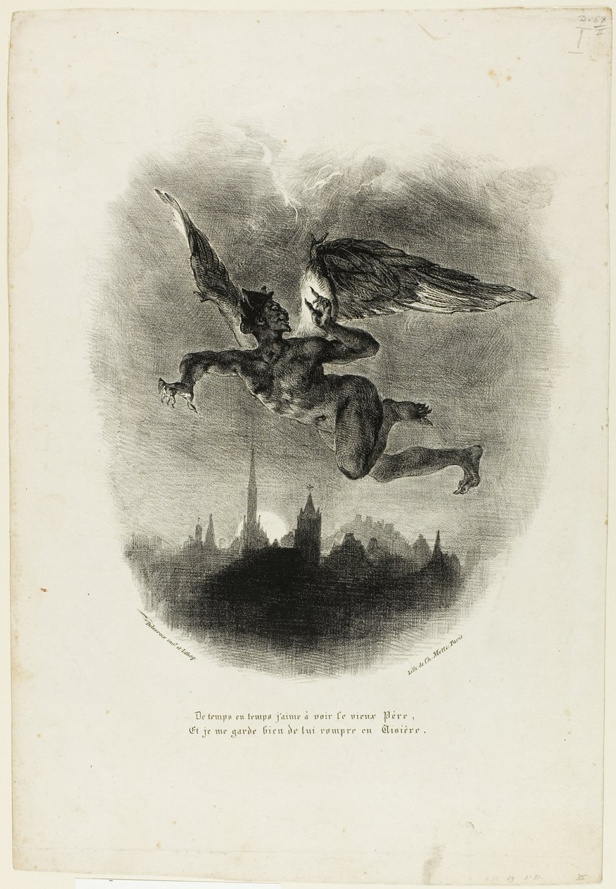 Mephistopheles flyr av Eugène Delacroix
