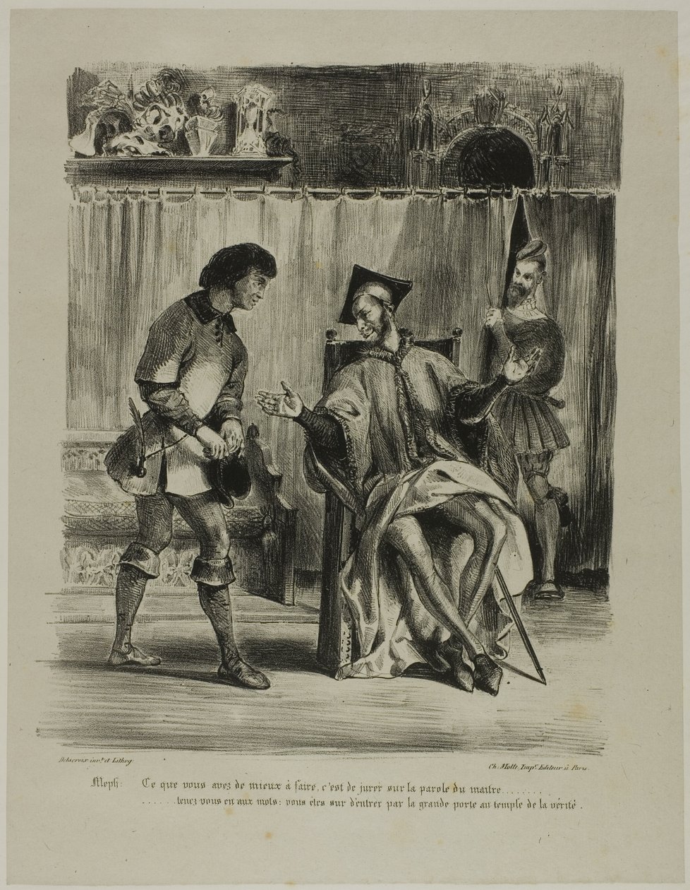 Mephistopheles mottar studenten, fra Faust av Eugène Delacroix