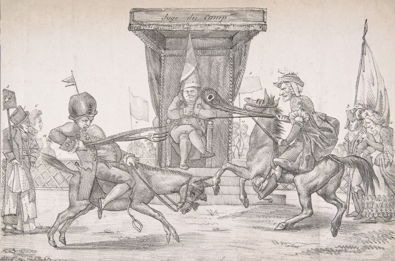 Polemisk duell mellom Lady Quotidienne og Sir Journal de Paris, 1821., 1821. av Eugène Delacroix