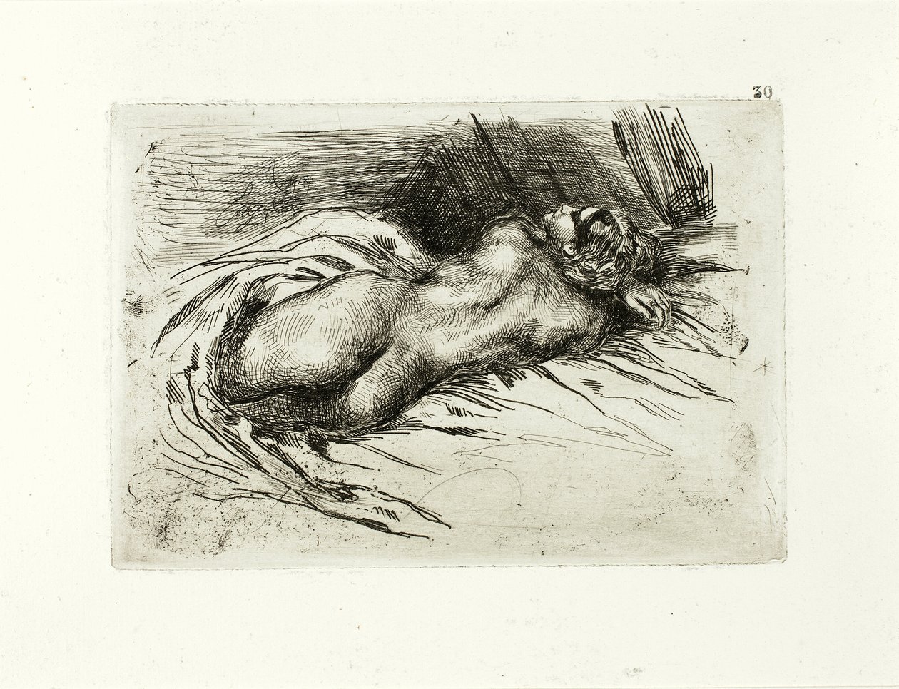 Liggende naken, bakfra av Eugène Delacroix