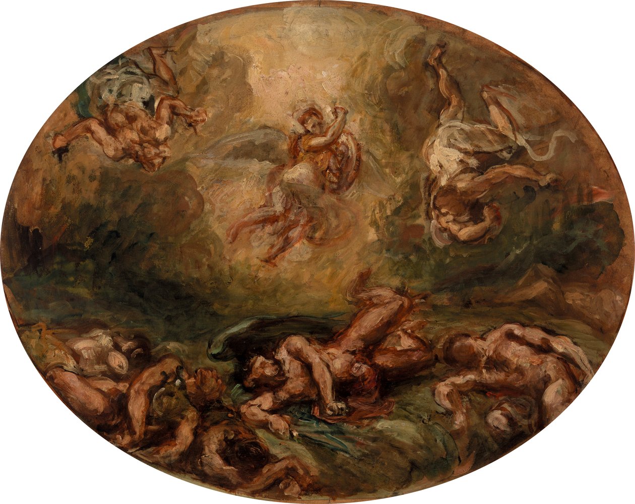 Saint Michael beseirer djevelen av Eugène Delacroix