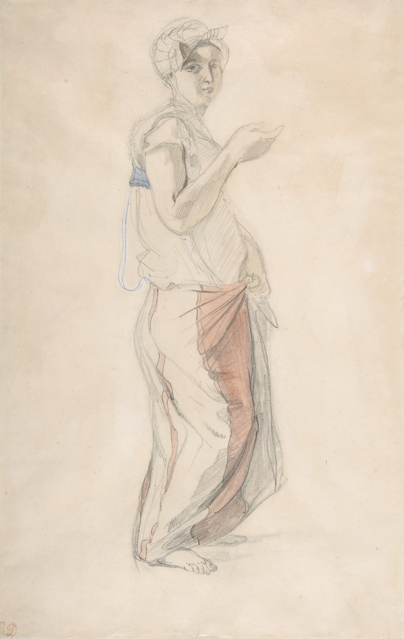 Stående kvinne i marokkansk kostyme, ca. 1834. av Eugène Delacroix