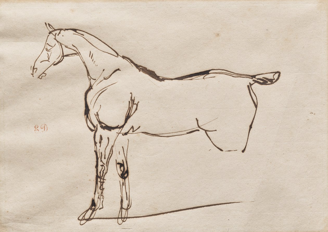 Studie av en hest av Eugène Delacroix