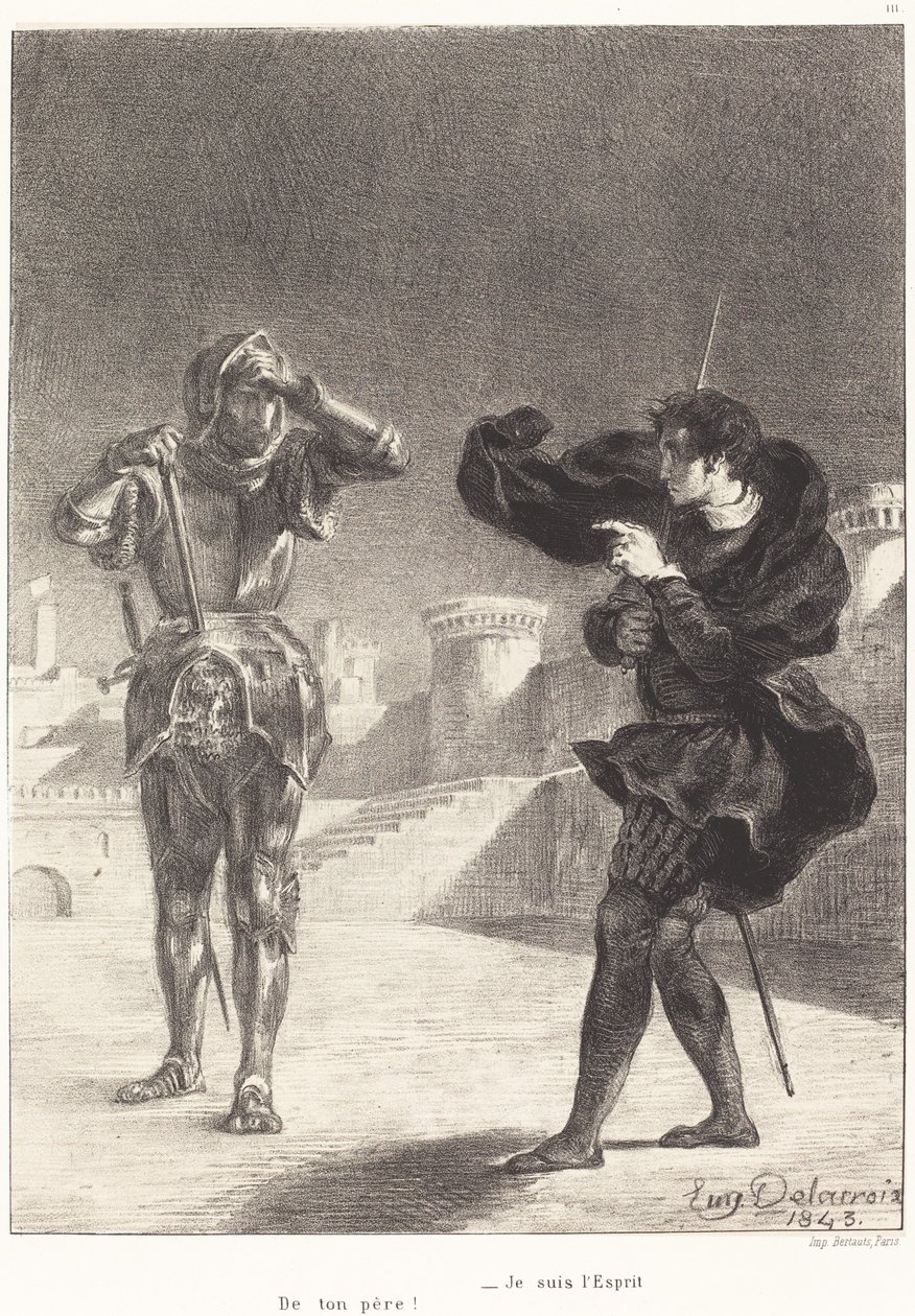 The Ghost on the Terrace (Akt I, Scene V) av Eugène Delacroix