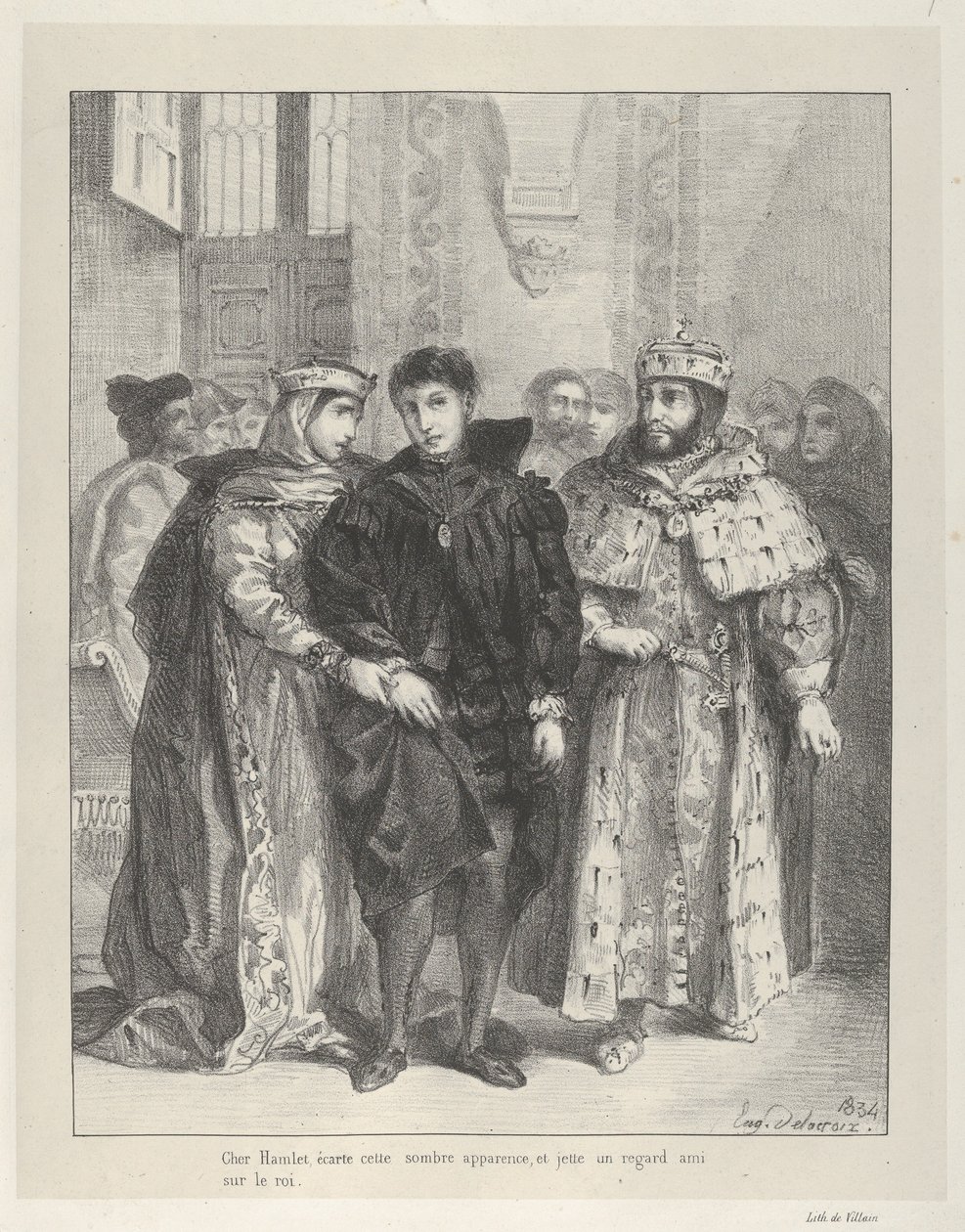 Dronningen prøver å trøste Hamlet, 1834., 1834. av Eugène Delacroix