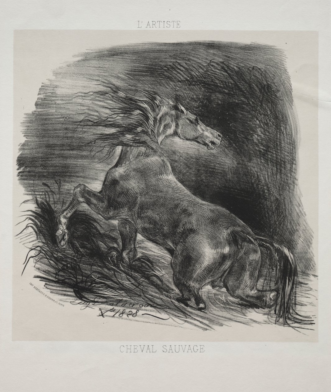 The Wild Horse, or Frightened Horse Leaving the Water   1308089   no       norwegian Successfully Translated  Original: The Santa Maria Approaching the Coast of the New World in 1492, from The Discovery of America, pub. Barcelona Translat: The Santa Maria  av Eugène Delacroix