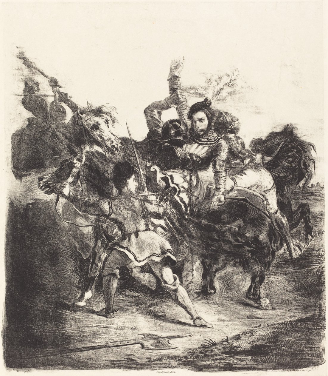 Weislingen angrepet av styrkene til Goetz Weislingen angrepet av folket i Goetz, 1836. av Eugène Delacroix