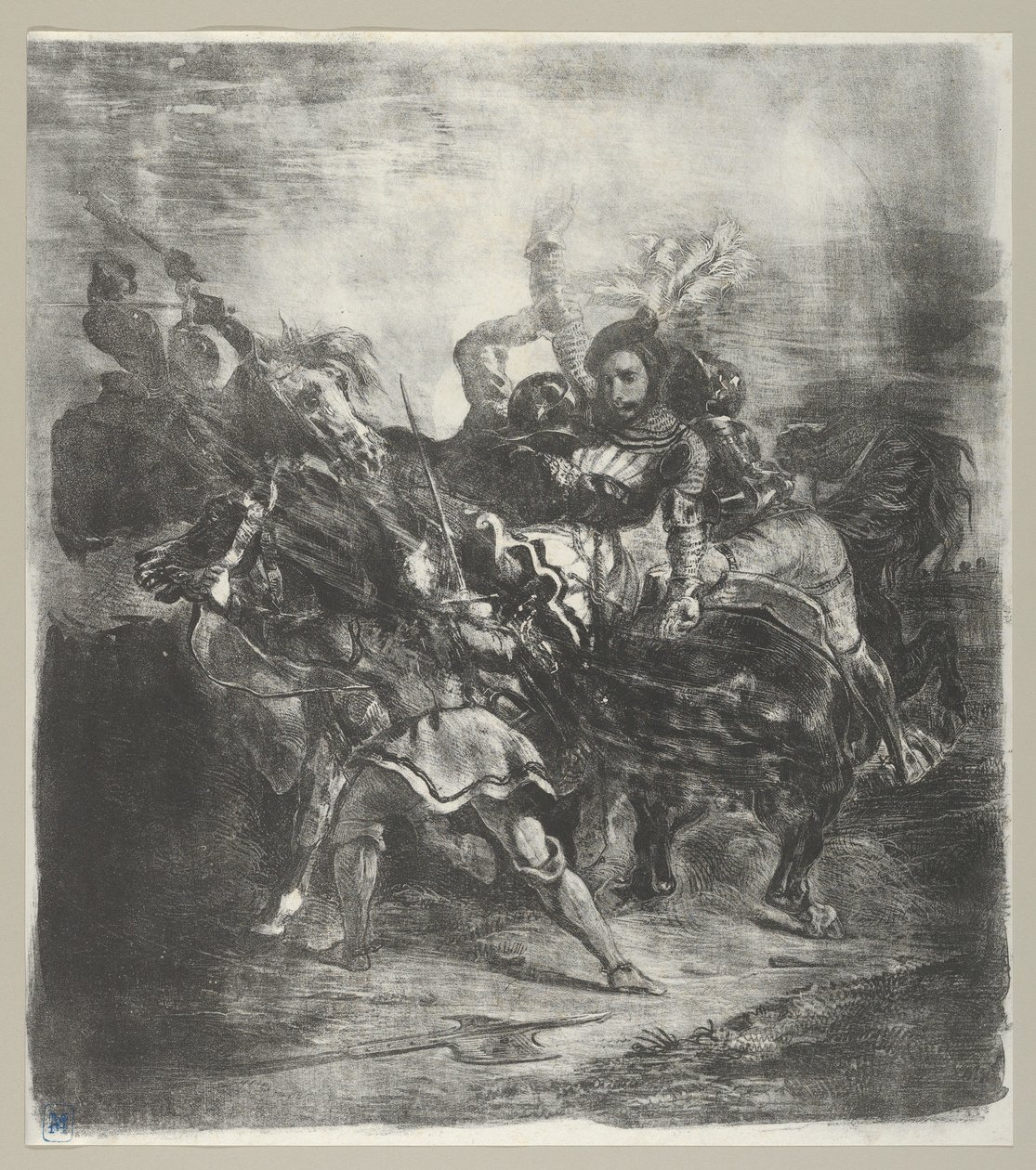 Weislingen angrepet av Goetz's Men, 1836-43., 1836-43. av Eugène Delacroix