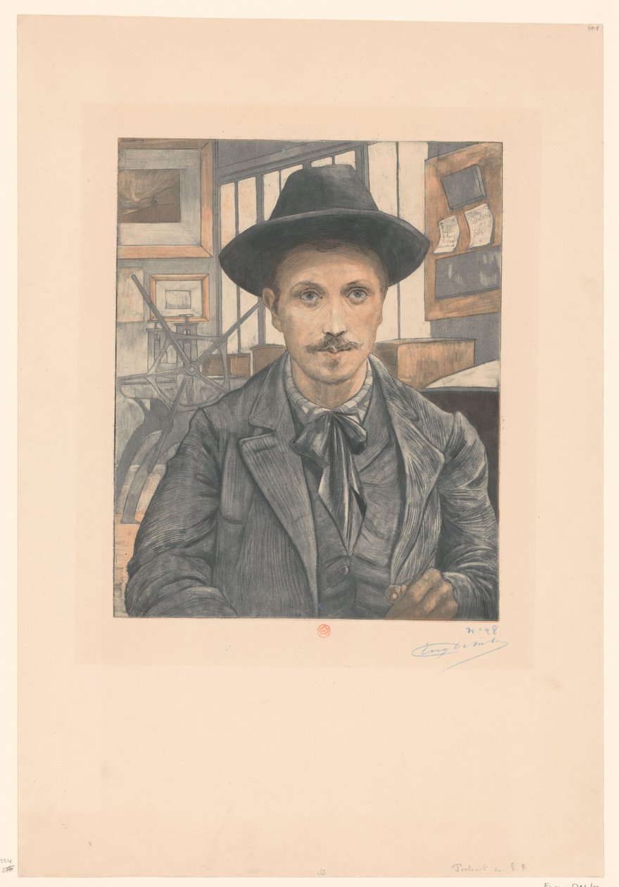 Selvportrett av Eugène Delâtre av Eugène Delâtre (signed by artist)