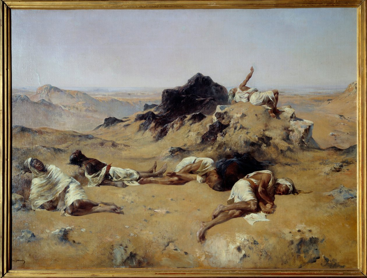 ørken. Tørste menn. 1869. Eugène Fromentin (1820-1876), Musée d#39;Orsay, 1,03 x 1,43 kvm av Eugène Fromentin
