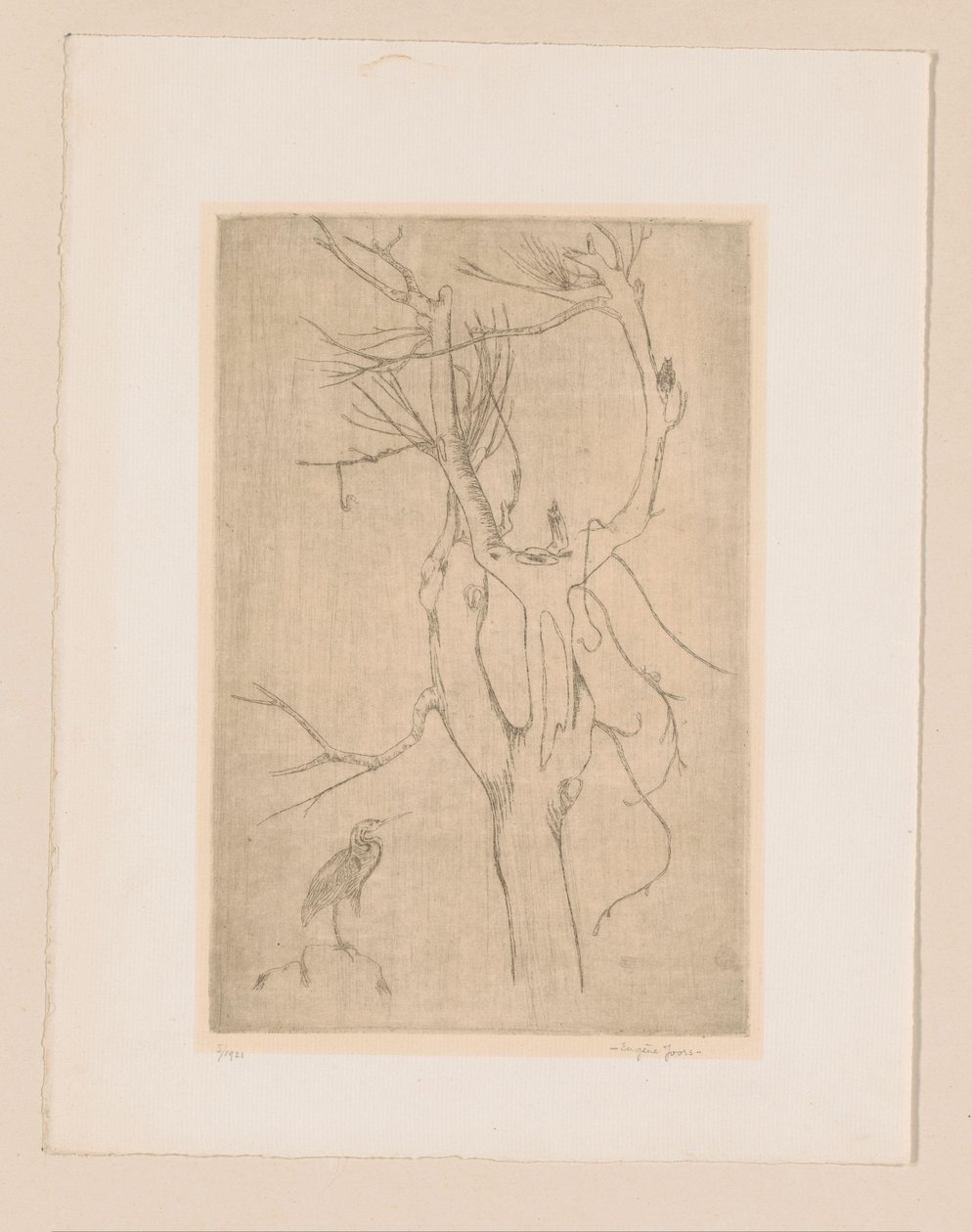 Tre og hegre av Eugène Joors (signed by artist)
