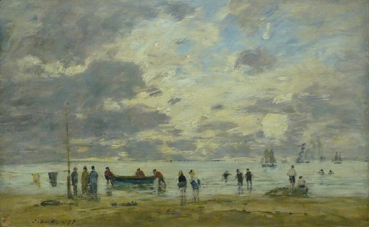 Deauville-stranden av Eugene Louis Boudin