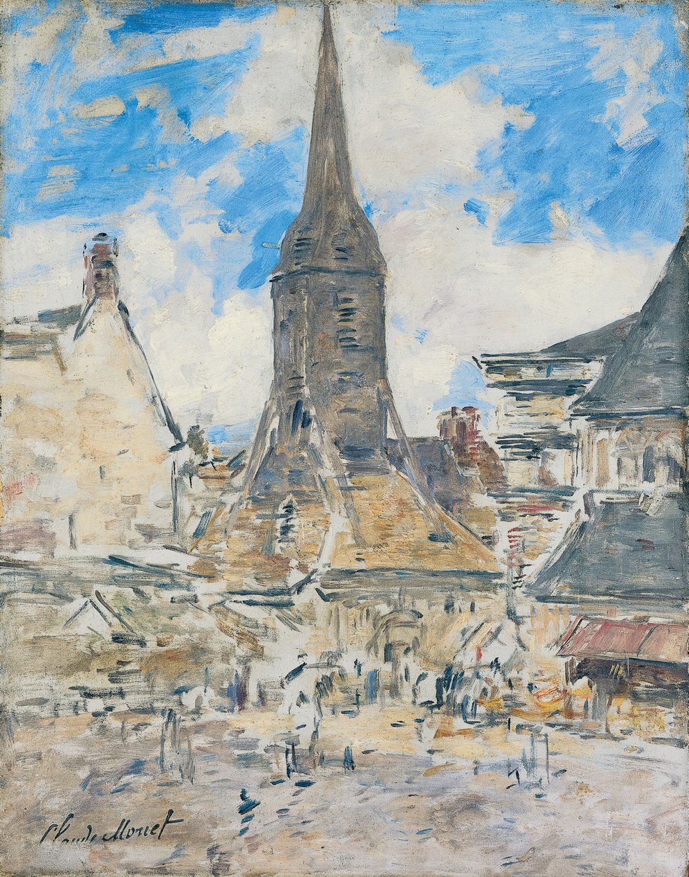 Klokketårnet i Sainte-Catherine, Honfleur av Eugene Louis Boudin