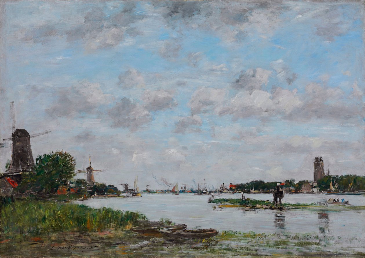Maas nær Dordrecht av Eugene Louis Boudin