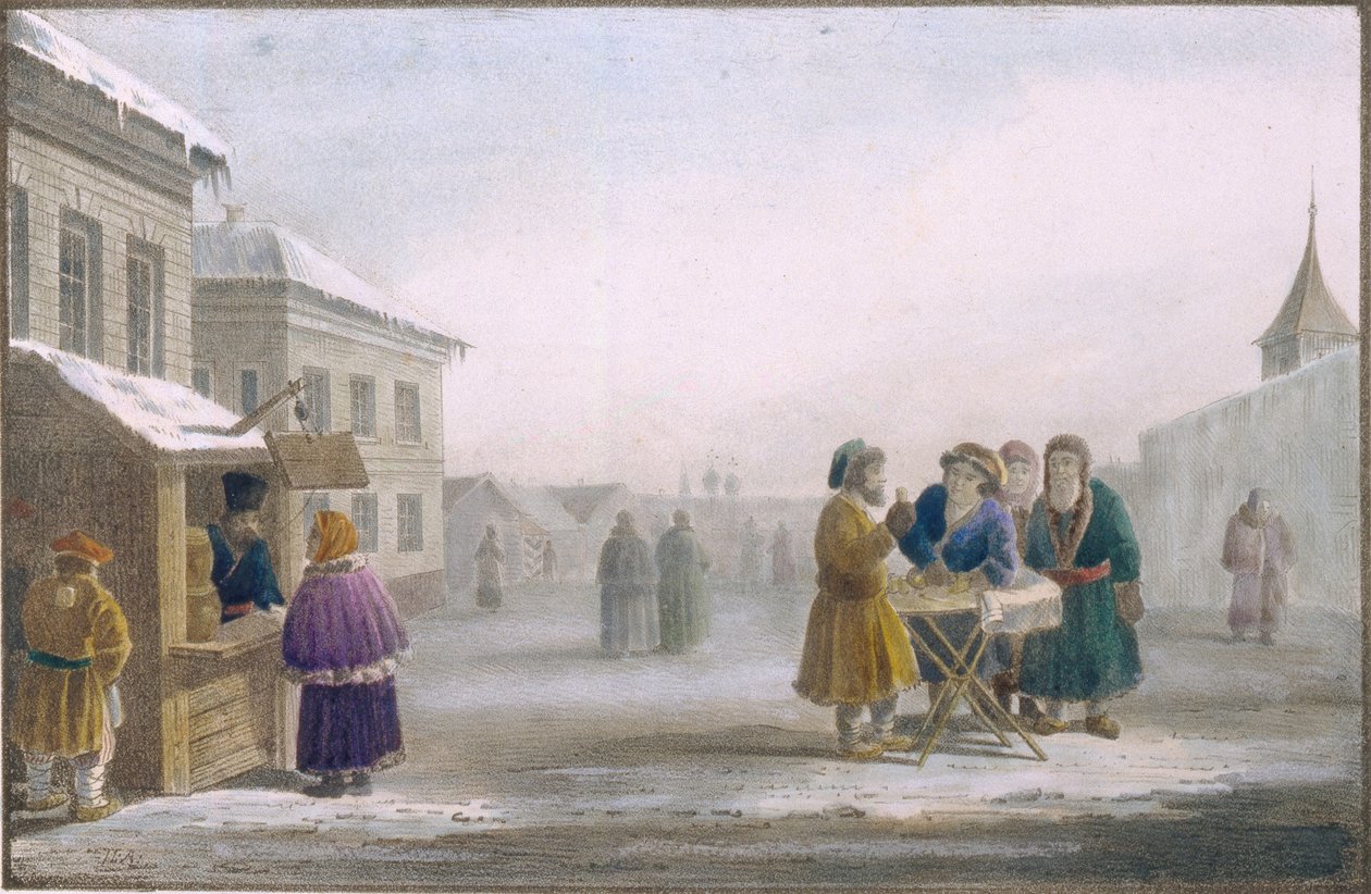 Gatetobakksleverandør på tobakksbutikken, 1825 av Eugéne Pluchart