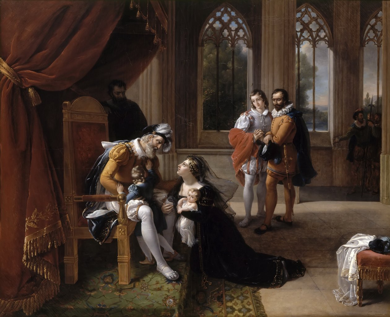 Inês de Castro med barna hennes ved føttene til Afonso IV, konge av Portugal, 1335 av Eugénie Servières