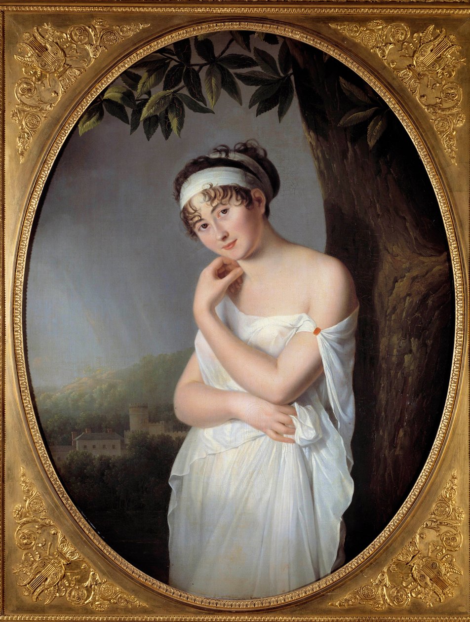 Portrett av Madame Juliette Recamier (1777-1849), født Jeanne-Francoise Bernard Maleri av Eulalie Morin (1765-1837) 1799. Dim. 1,15x0,87 m. av Eulalie Morin