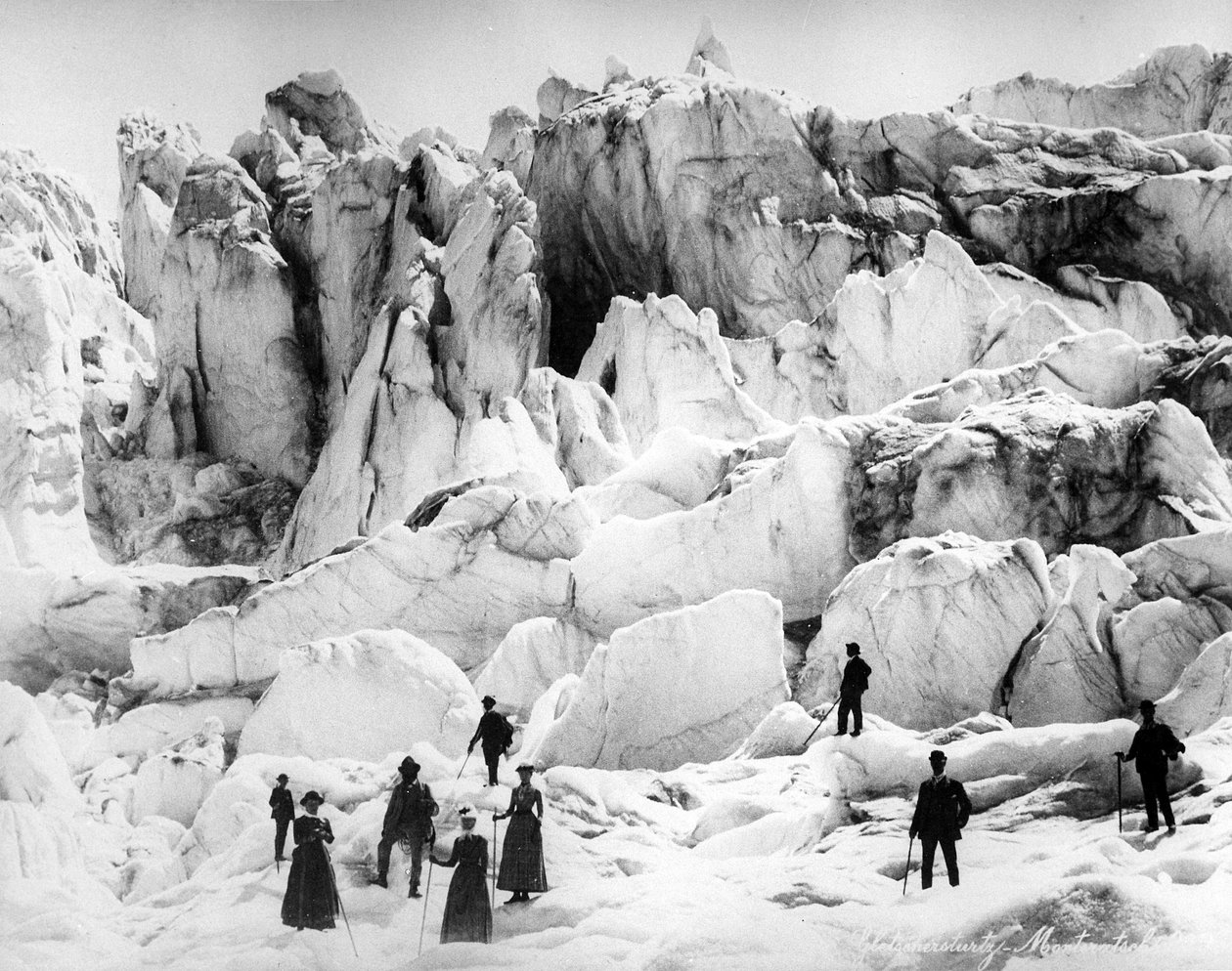 Klatrere på Morteratsch-breen, sent C19th av European Photographer