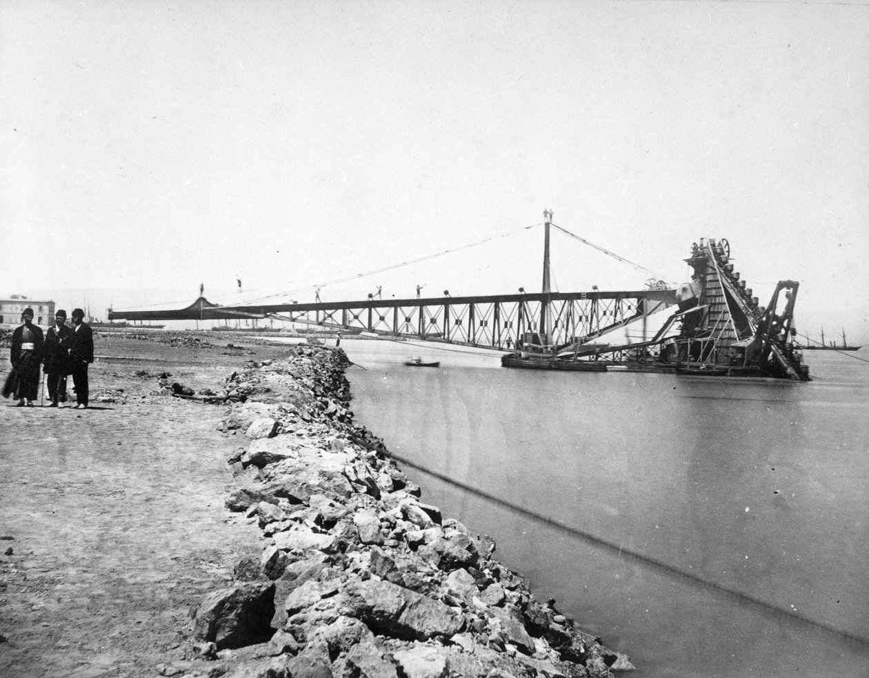 Mudring av Suez-kanalen, ca. 1870-tallet av European Photographer