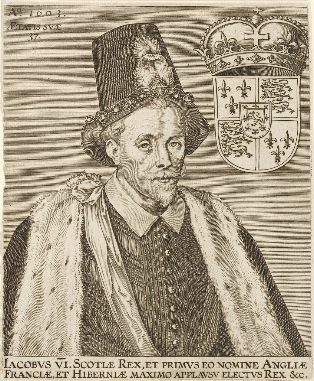 James VI av Skottland og James I av England, pub. 1603 av European School