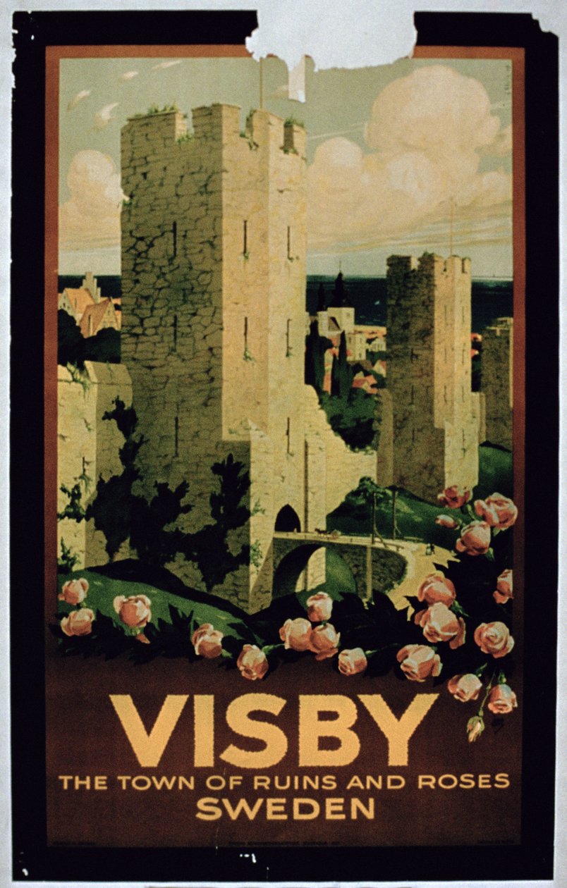 Plakat som reklamerer for byen Visby, Sverige av European School