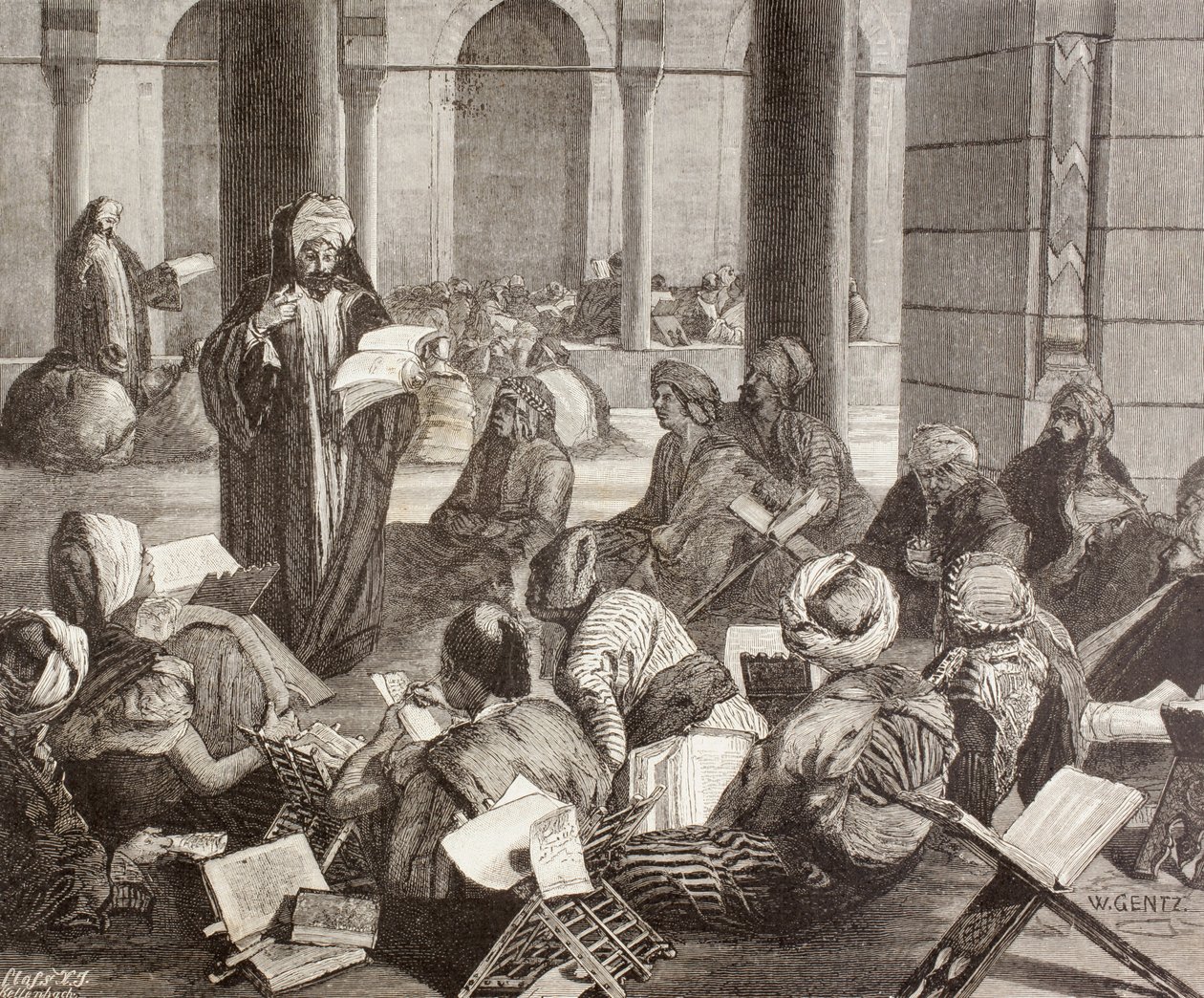 Professor som foreleser ved Al-Azhar-universitetet, Kairo, på 1800-tallet, fra 