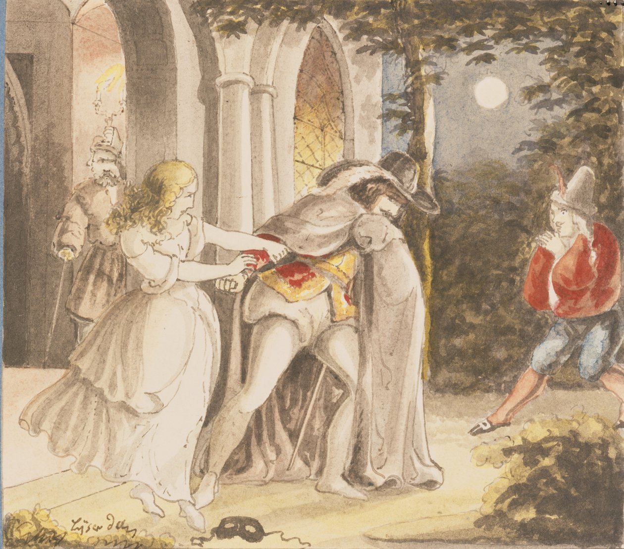 Scene fra Don Juan (wc på papir) av European School