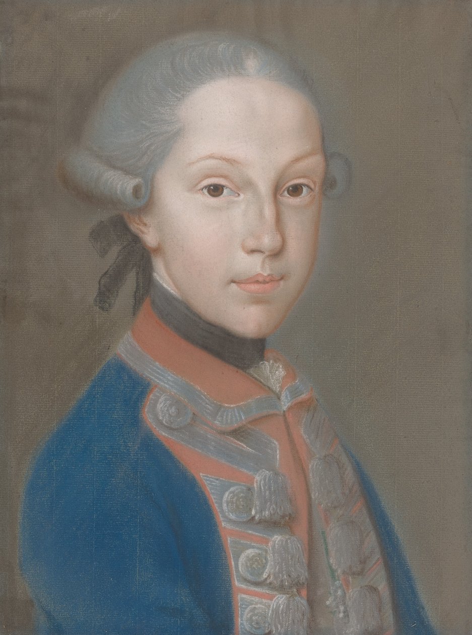 Portrett av en ung mann i uniform av European 18th Century