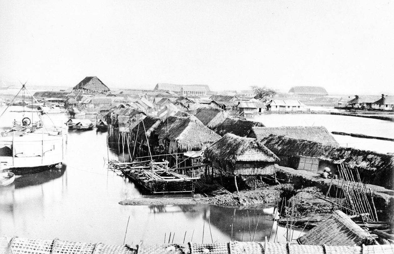 Native Houses, Saigon, ca. 1870-tallet av European Photographer