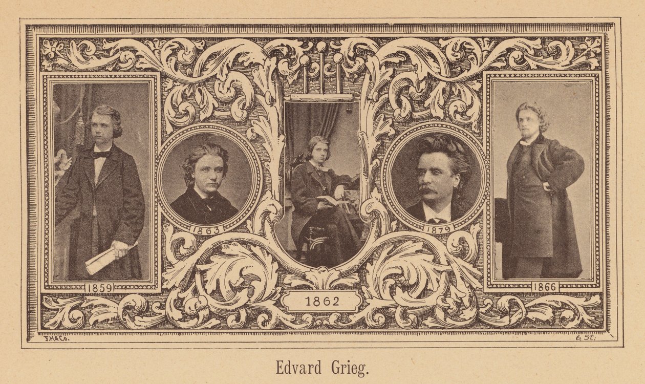 Edvard Grieg, norsk komponist (gravering) av European School