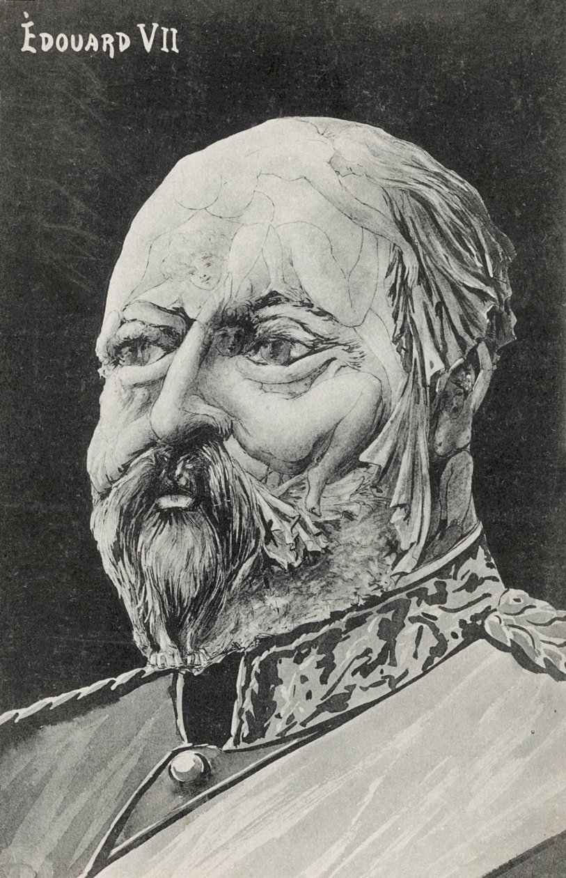 Fantasiportrett av kong Edward VII (lito) av European School