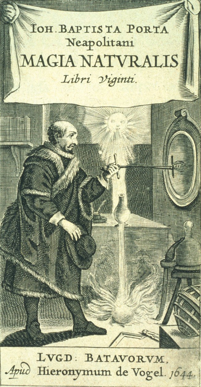 Frontispice til Magiae Naturalis Libri Viginti av Giovanni Battista della Porta, 1644 av European School
