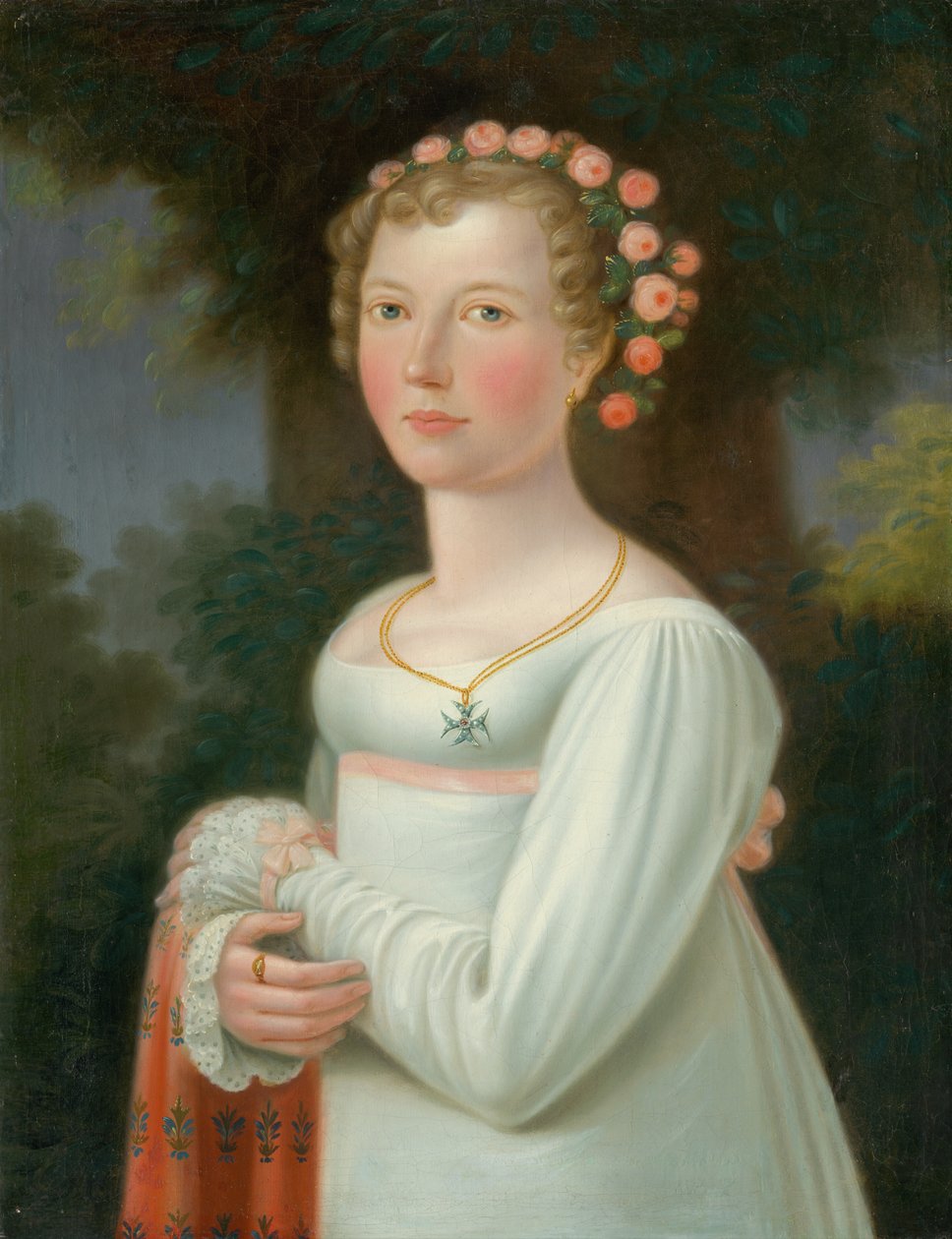 Jente i hvit kjole, 1800-20 av European School