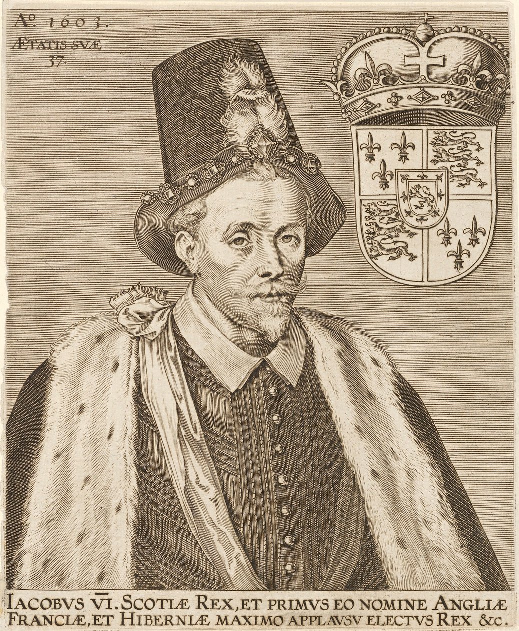 James VI av Skottland og James I av England, pub. 1603. av European School