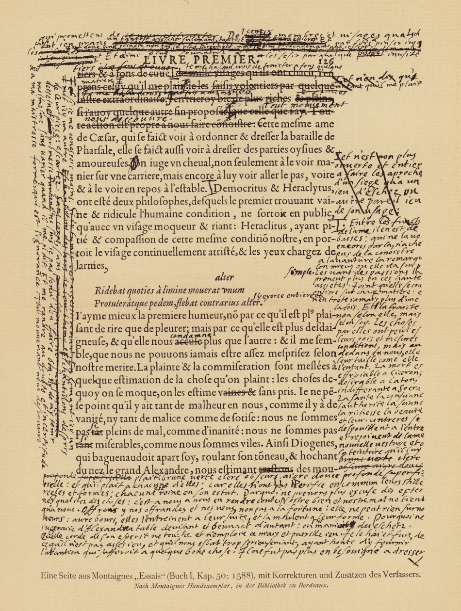 Side fra Montaignes essays av European School