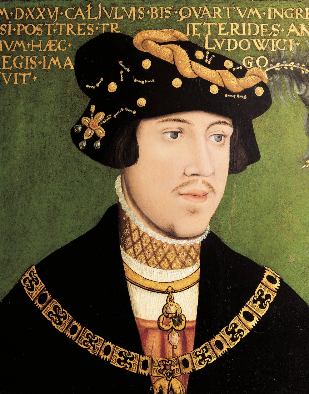 Portrett av Ludvig II av Ungarn, kongen av Ungarn, Böhmen og Kroatia (olje på panel) av European School