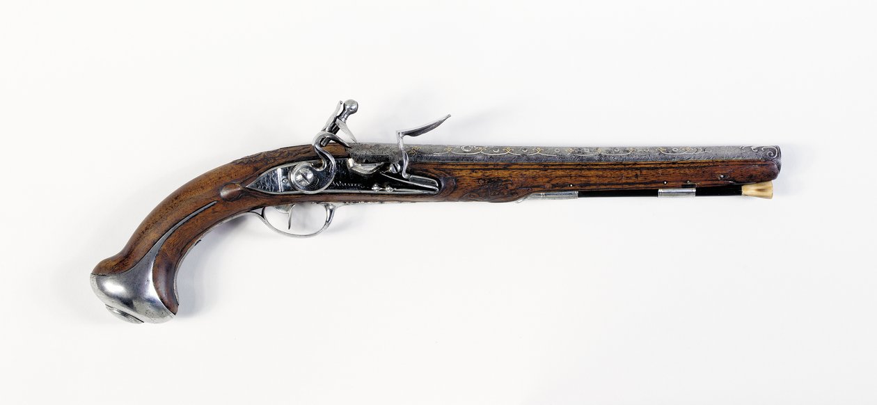 Lafayette-Washington-paret med stålmonterte "sal"-pistoler, ca. 1775-76 av European School