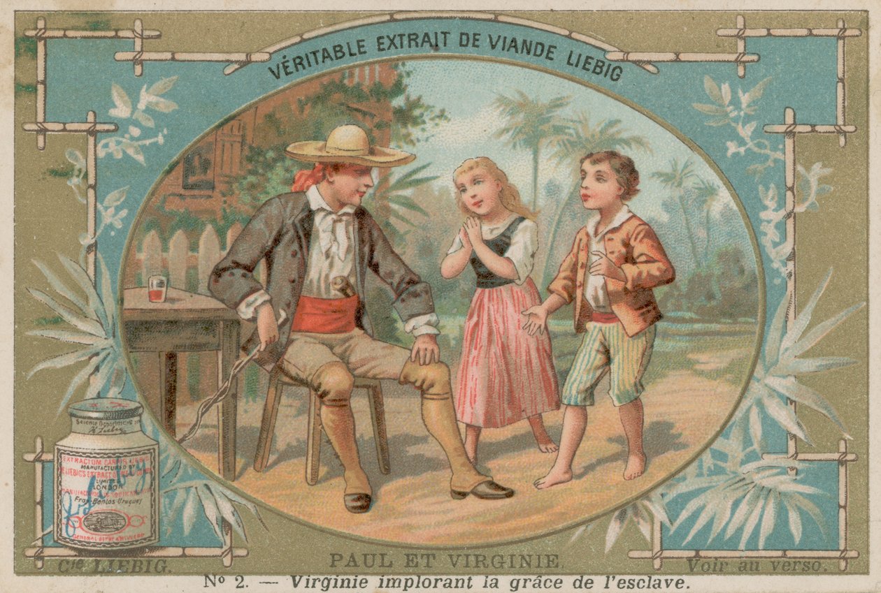 Virginie trygler om slaven (chromolitho) av European School