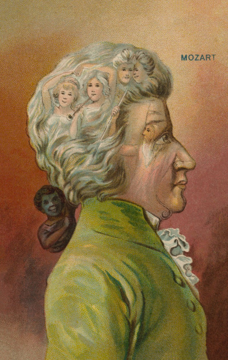 Wolfgang Amadeus Mozart, østerriksk komponist (kromolitho) av European School