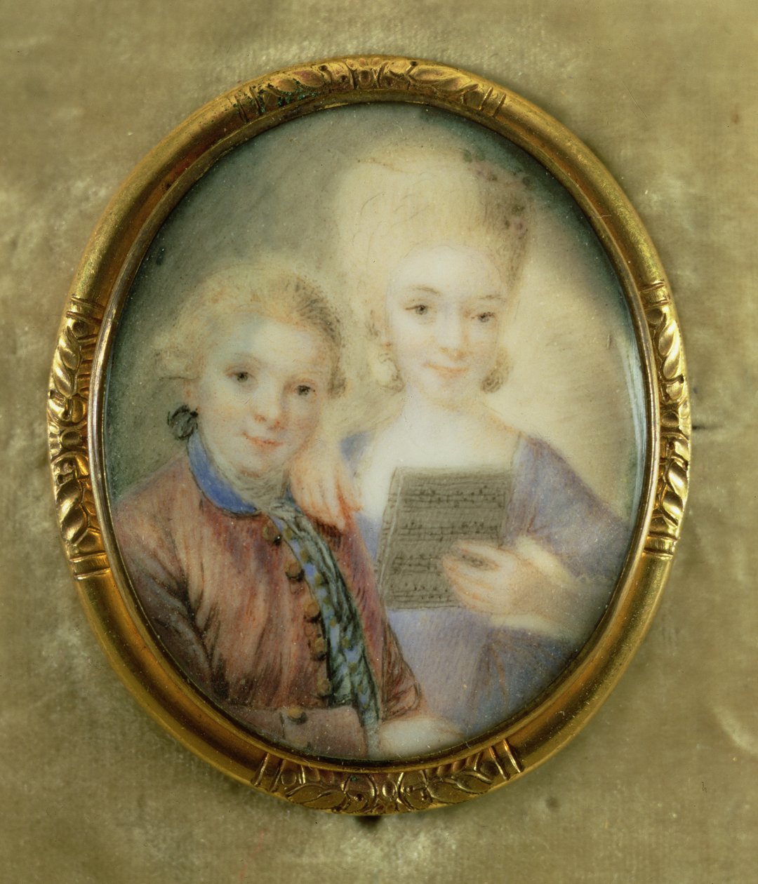 Wolfgang Amadeus Mozart (1756-91) og hans søster Maria-Anna, kalt 