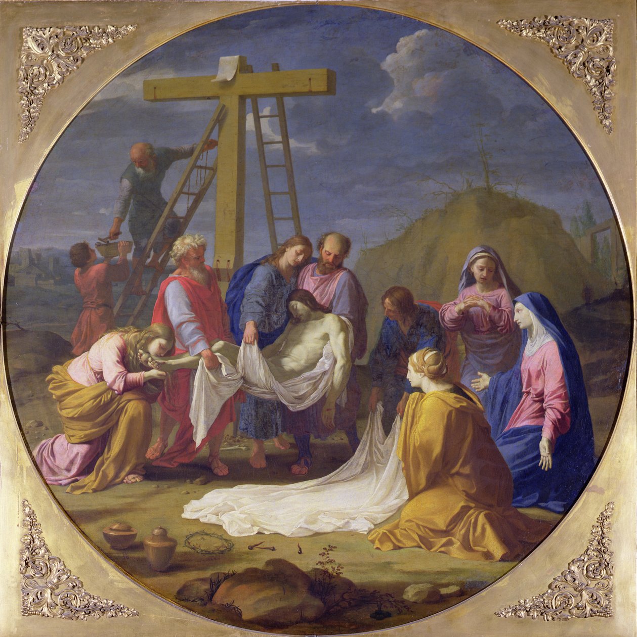 Nedstigning fra korset, ca.1651 av Eustache Le Sueur