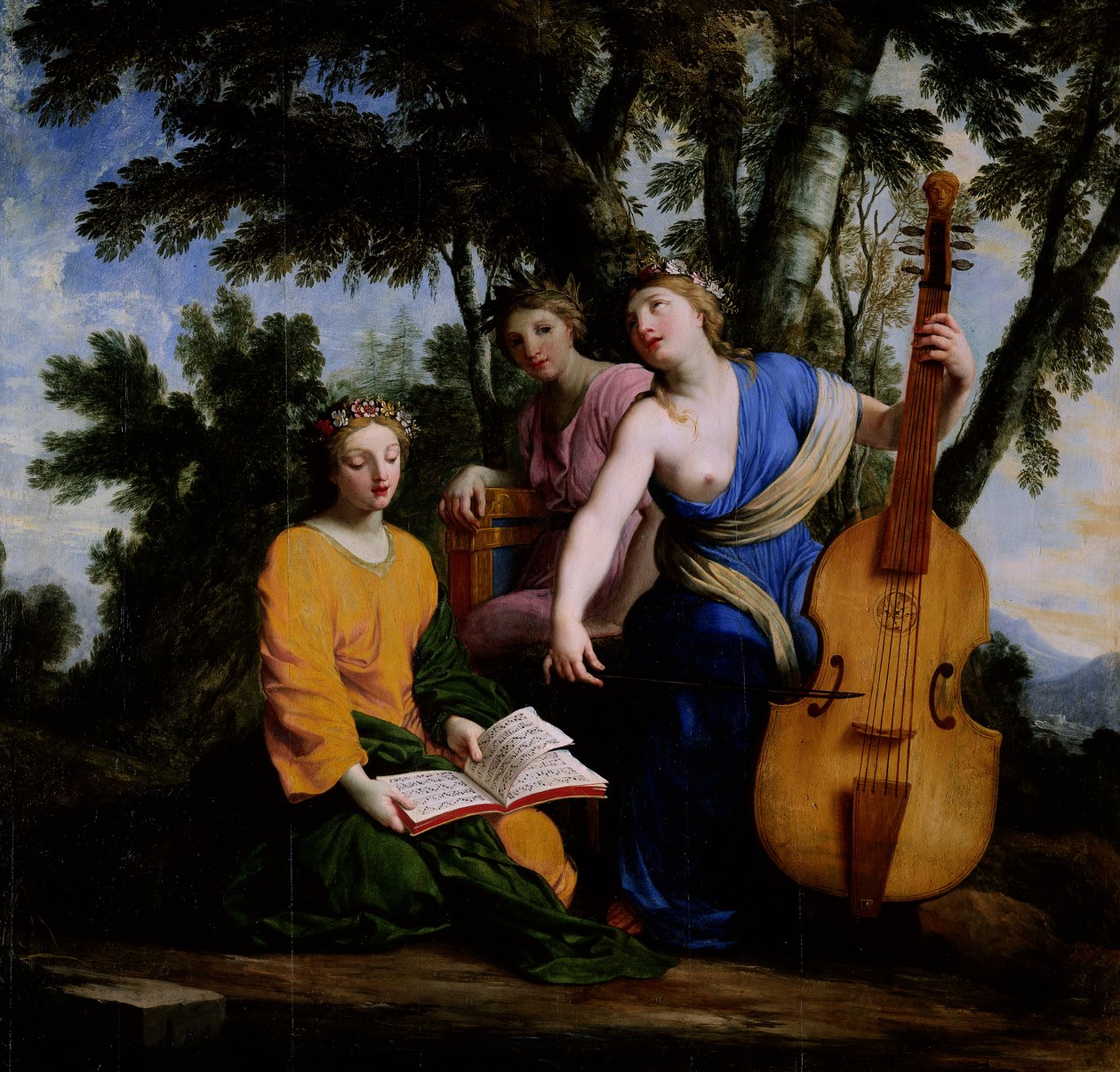 Musene Melpomene, Erato og Polymnia, 1652-55 av Eustache Le Sueur